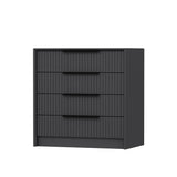 Chests of drawers - Chest of drawers Kale Luxury Anthracite Melamine 70x77x45 cm - Dimehouse