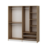 Wardrobes - Wardrobe Elina White Gold Melamine 185x208x52 cm - Dimehouse