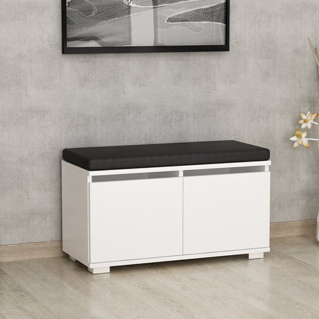 Shoe cabinets - Shoe cabinet Drago White Melamine 80x42x35 cm - Dimehouse