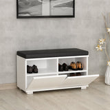Shoe cabinets - Shoe cabinet Drago White Melamine 80x42x35 cm - Dimehouse