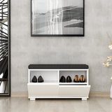 Shoe cabinets - Shoe cabinet Drago White Melamine 80x42x35 cm - Dimehouse