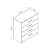 Chests of drawers - Chest of drawers Bare TV White Melamine 90x100x47 cm - Dimehouse