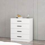 Chests of drawers - Chest of drawers Bare TV White Melamine 90x100x47 cm - Dimehouse