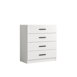 Chests of drawers - Chest of drawers Bare TV White Melamine 90x100x47 cm - Dimehouse