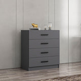 Chests of drawers - Chest of drawers Kale TV Anthracite Melamine 90x100x47 cm - Dimehouse