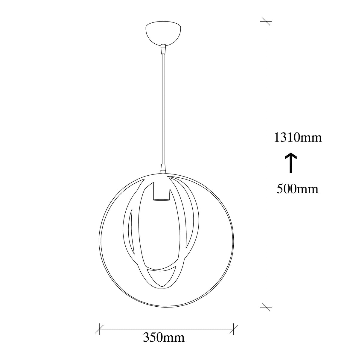 Hanging lamps - Hanging lamp 1 - light Black Metal Thorn - Dimehouse