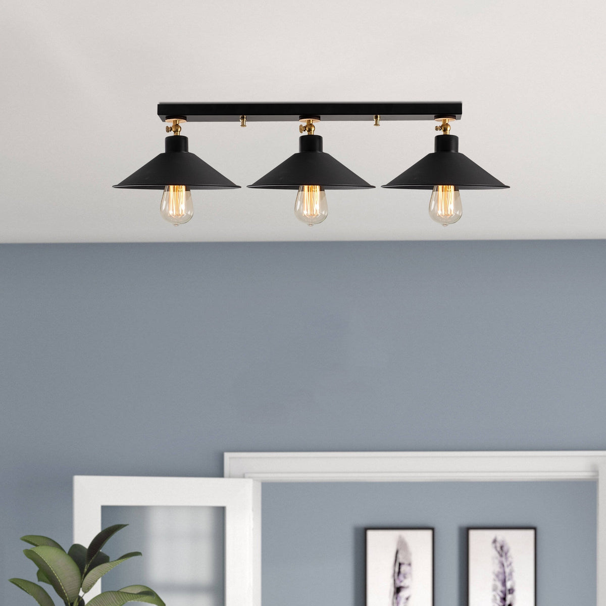 Hanging lamps - Hanging lamp 3 - lights Black Metal Allure - Dimehouse