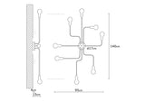 Hanging lamps - Hanging lamp 8 - lights L Black Metal Striker - Dimehouse