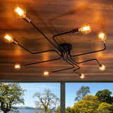 Hanging lamps - Hanging lamp 8 - lights XL Black Metal Striker - Dimehouse