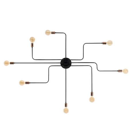 Hanging lamps - Hanging lamp 8 - lights XL Black Metal Striker - Dimehouse