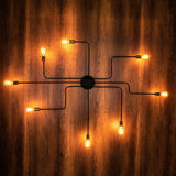 Hanging lamps - Hanging lamp 8 - lights XL Black Metal Striker - Dimehouse