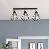 Hanging lamps - Hanging lamp 3 - lights Black Gold Metal Palisade - Dimehouse