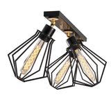 Hanging lamps - Hanging lamp 3 - lights Black Gold Metal Palisade - Dimehouse