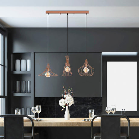 Hanging lamps - Hanging lamp 3 - lights Copper-colored Metal Evermere - Dimehouse