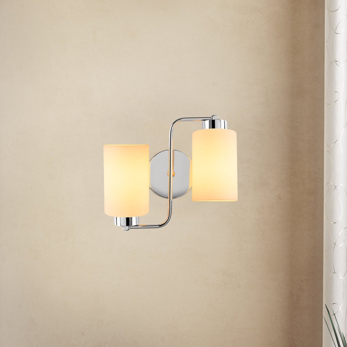 Wall lamps - 2 - lights Wall lamp Silver Glass Oasis - Dimehouse