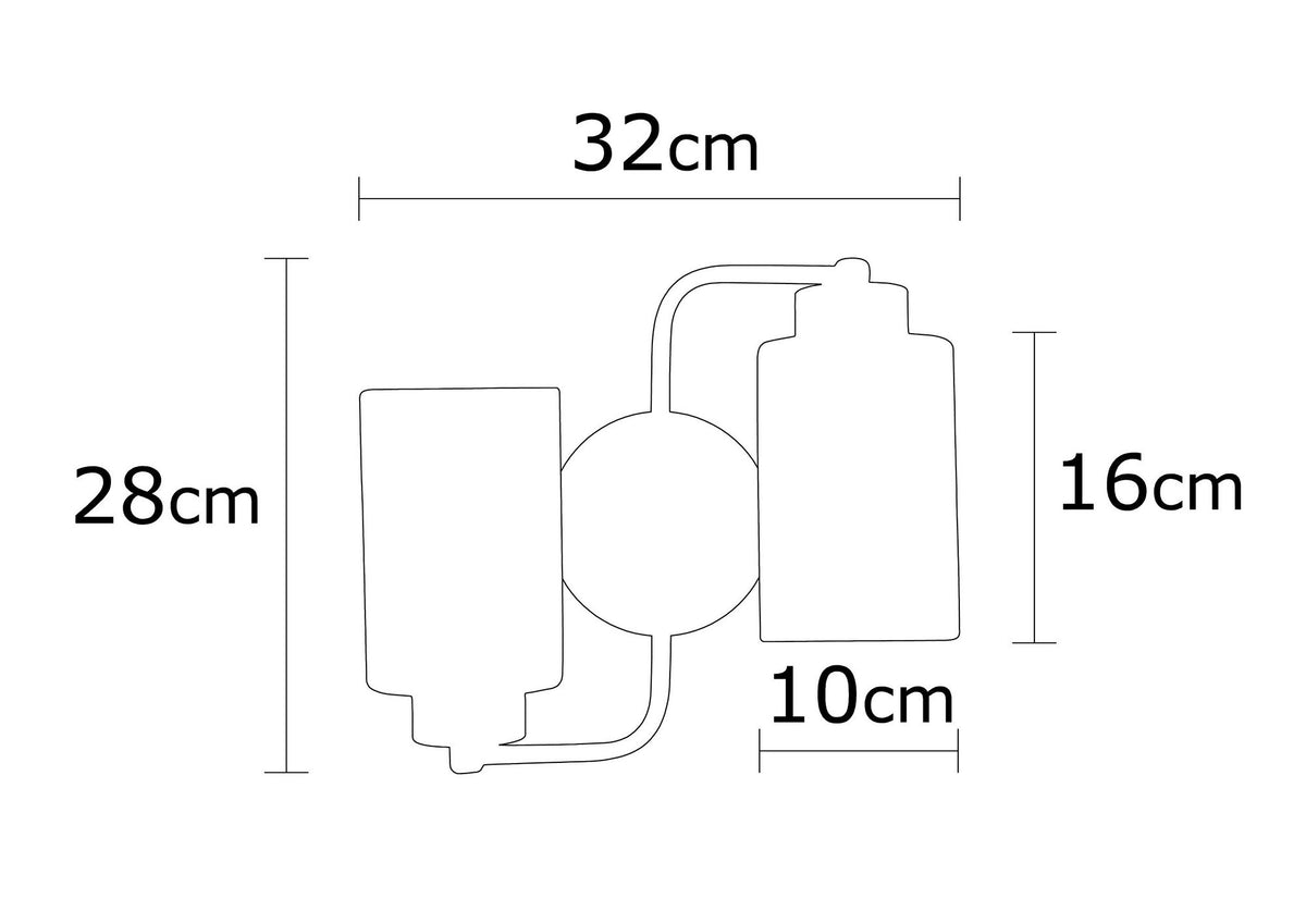 Wall lamps - 2 - lights Wall lamp Silver Glass Oasis - Dimehouse