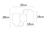 Wall lamps - 2 - lights Wall lamp Silver Glass Oasis - Dimehouse