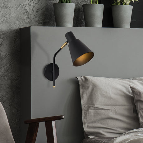 Wall lamps - Wall lamp Black Gold Metal Crimson - Dimehouse