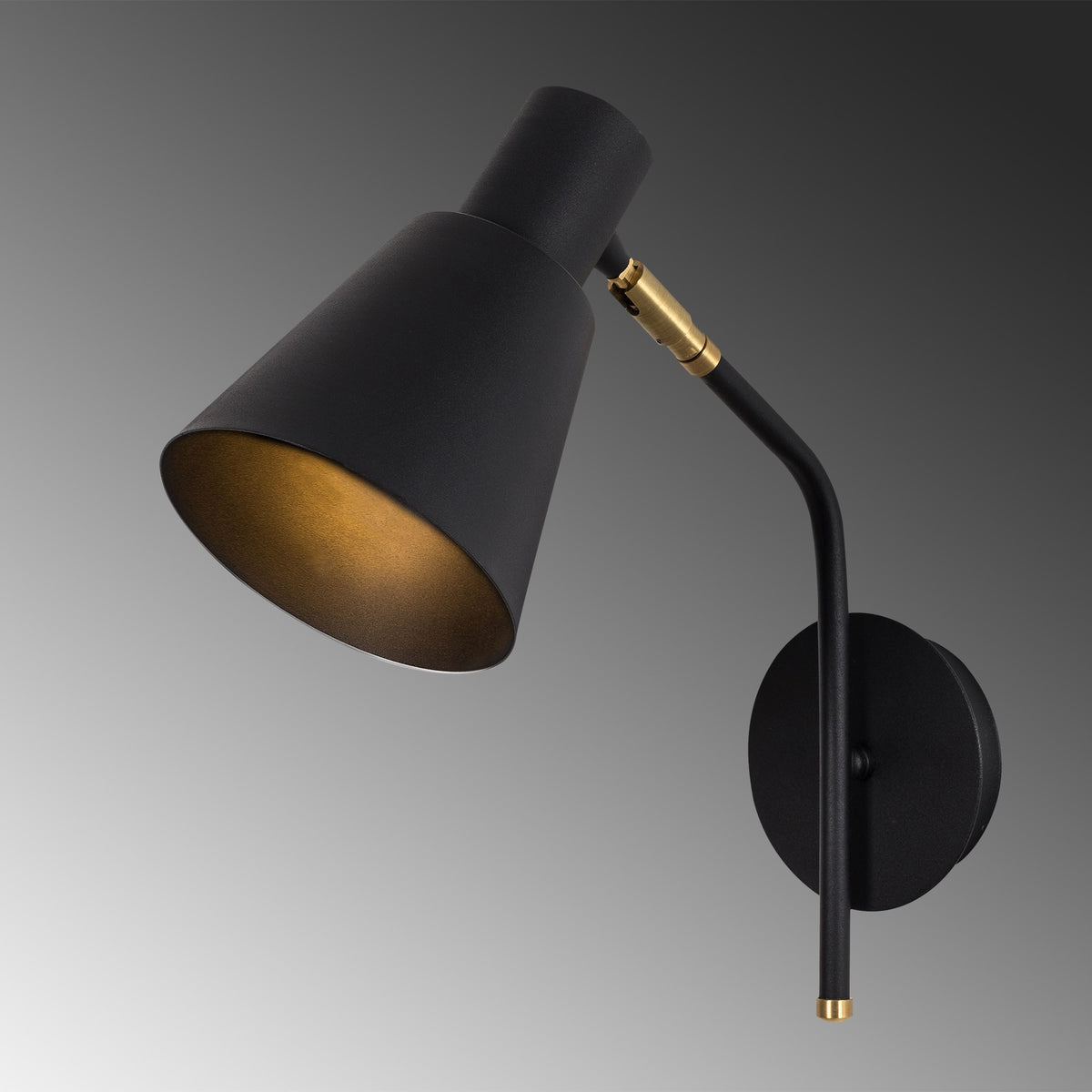 Wall lamps - Wall lamp Black Gold Metal Crimson - Dimehouse