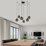 Hanging lamps - Hanging lamp 6 - lights Black Metal Quartz - Dimehouse