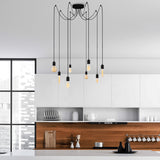 Hanging lamps - Hanging lamp 8 - lights Black Metal Maris - Dimehouse