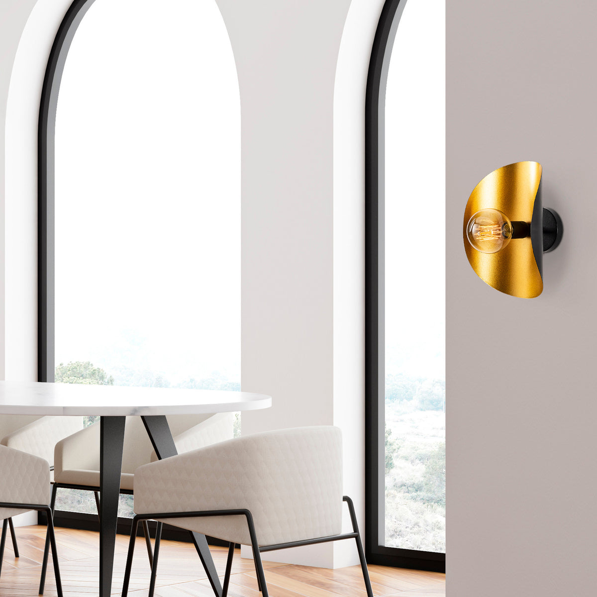 Wall lamps - Wall lamp Black Gold Metal Echelon - Dimehouse