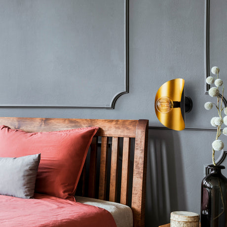 Wall lamps - Wall lamp Black Gold Metal Echelon - Dimehouse