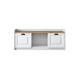 Shoe cabinets - Shoe cabinet Samos White Walnut Melamine - Dimehouse