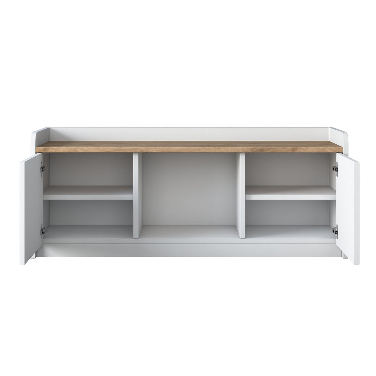 Shoe cabinets - Shoe cabinet Samos White Walnut Melamine - Dimehouse