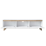 TV Furniture - TV Furniture Osiris White Light Walnut Melamine 180x48.6x35 cm - Dimehouse