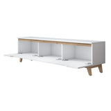 TV Furniture - TV Furniture Osiris White Light Walnut Melamine 180x48.6x35 cm - Dimehouse