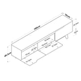 TV Furniture - TV Furniture Osiris White Light Walnut Melamine 180x48.6x35 cm - Dimehouse