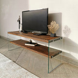 TV Furniture - TV Furniture Coral Walnut Pine Wood 120x45x35 cm - Dimehouse