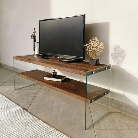 TV Furniture - TV Furniture Coral Walnut Pine Wood 120x45x35 cm - Dimehouse
