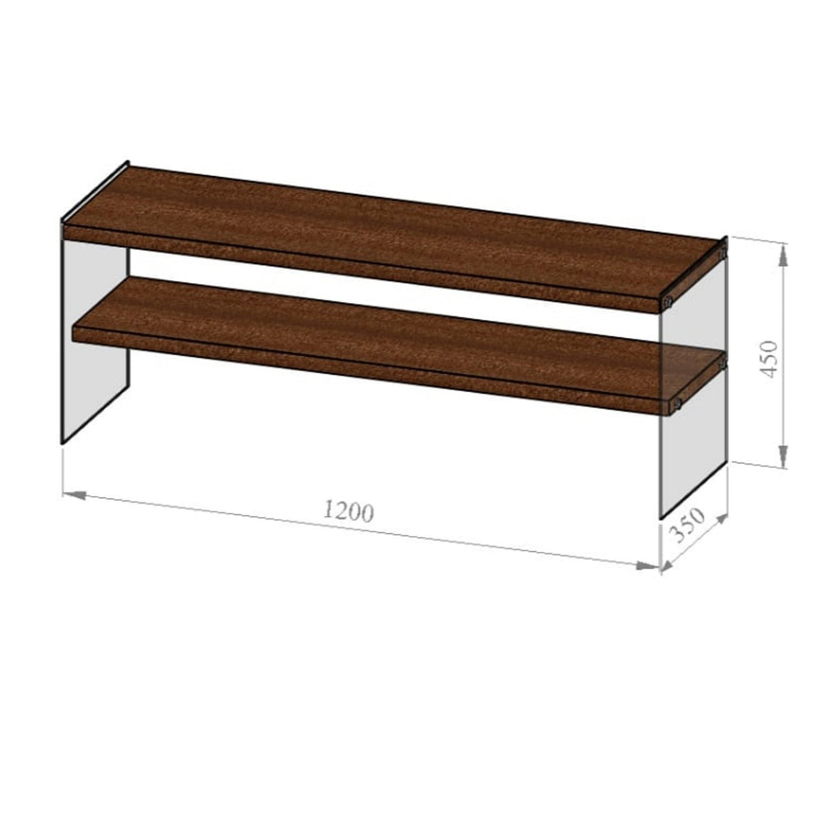 TV Furniture - TV Furniture Coral Walnut Pine Wood 120x45x35 cm - Dimehouse