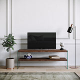 TV Furniture - TV Furniture Coral Dark Walnut Pine Wood 120x45x35 cm - Dimehouse