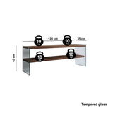 TV Furniture - TV Furniture Coral Dark Walnut Pine Wood 120x45x35 cm - Dimehouse