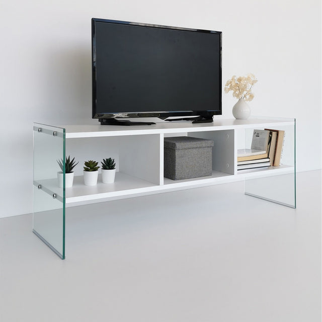 TV Furniture - TV Furniture Coral White Melamine 120x45x35 cm - Dimehouse