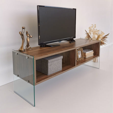 TV Furniture - TV Furniture Echo Walnut Melamine 120x45x35 cm - Dimehouse