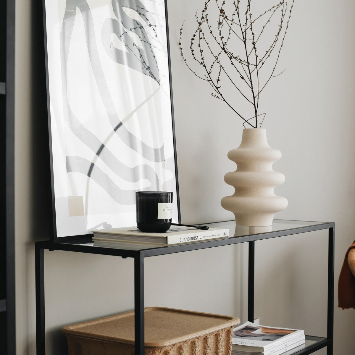 Dressing tables - Dressing table Avignon Black Glass 100x85x30 cm - Dimehouse