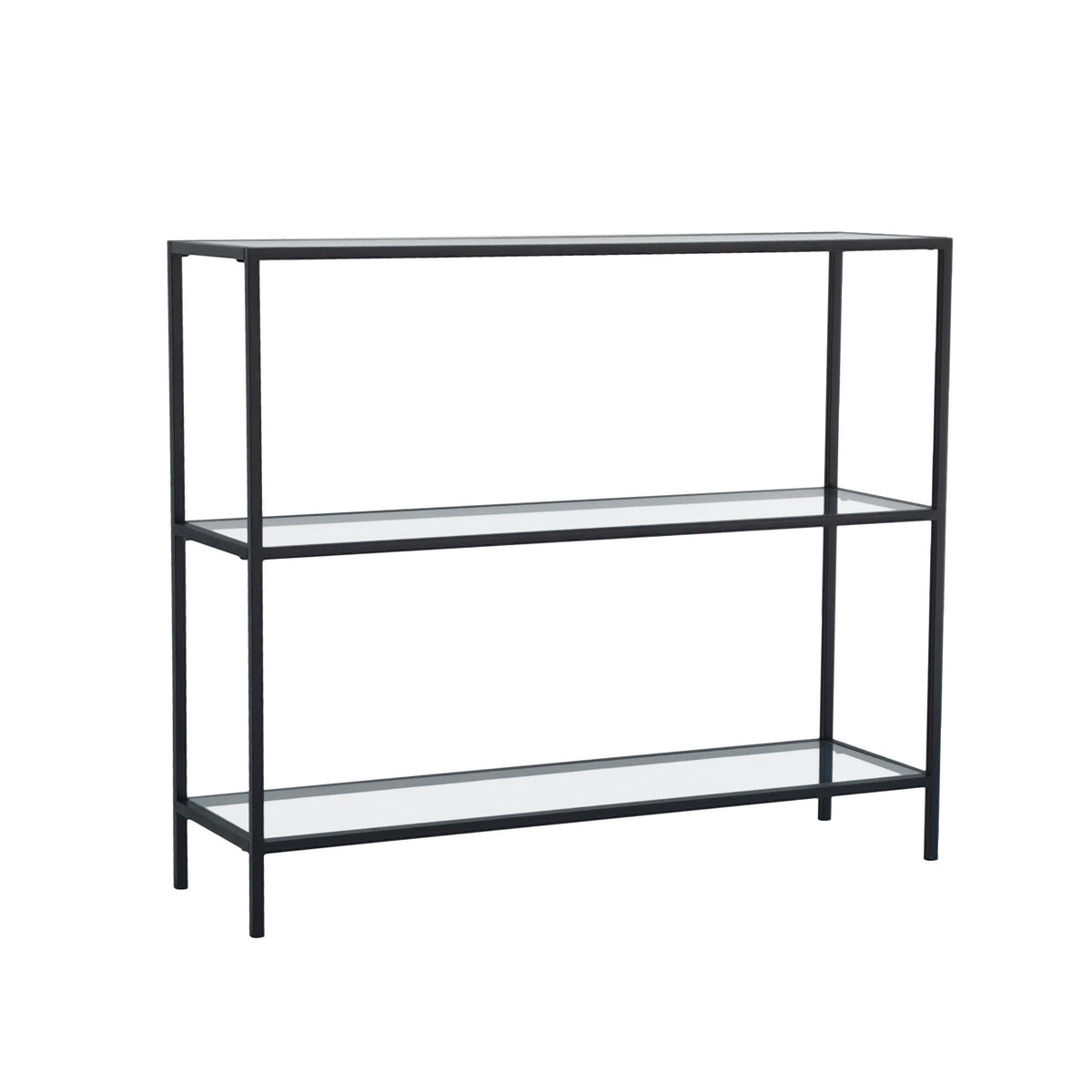 Dressing tables - Dressing table Avignon Black Glass 100x85x30 cm - Dimehouse