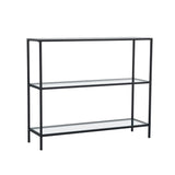 Dressing tables - Dressing table Avignon Black Glass 100x85x30 cm - Dimehouse