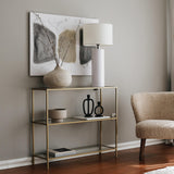 Dressing tables - Dressing table Avignon Gold Glass 100x85x30 cm - Dimehouse