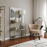 Dressing tables - Dressing table Avignon Gold Glass 100x85x30 cm - Dimehouse