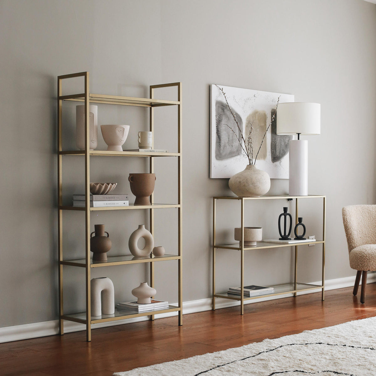 Dressing tables - Dressing table Avignon Gold Glass 100x85x30 cm - Dimehouse