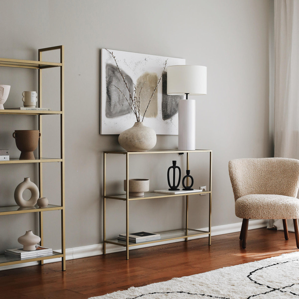 Dressing tables - Dressing table Avignon Gold Glass 100x85x30 cm - Dimehouse