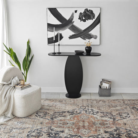 Dressing tables - Dressing table Ellittica Anthracite Melamine 100x81x30 cm - Dimehouse