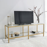 TV Furniture - TV Furniture Basic Gold Gold Glass 130x45x40 cm - Dimehouse