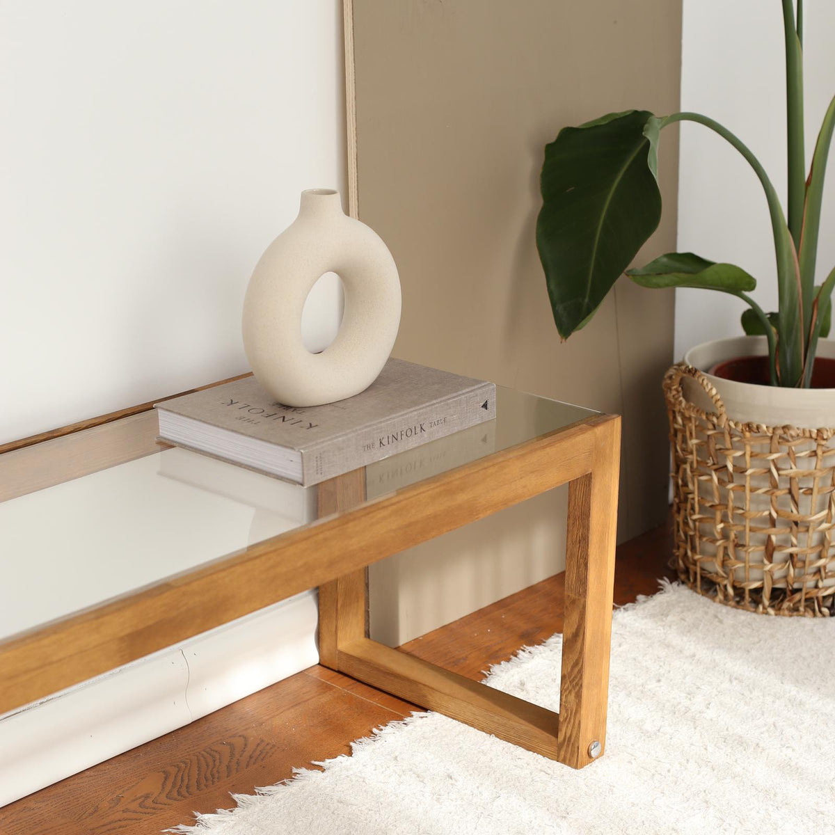 TV Furniture - TV Furniture Via Natural Wood Pine 130x40x40 cm - Dimehouse