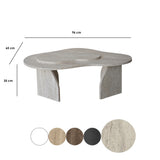 Coffee tables - Organic Coffee Table Travertine Melamine marble look Melta - 105x65 cm - Dimehouse